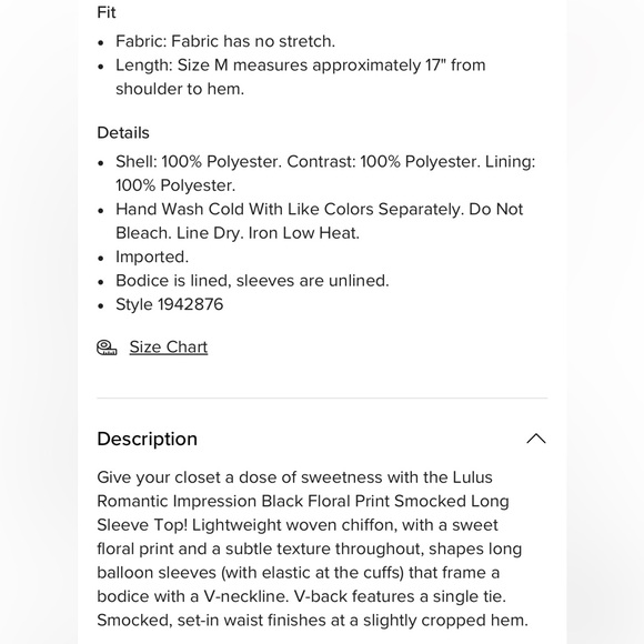 Lulus Romantic Impression Black Floral Smocked Tie Back Cropped Top - M - Picture 11 of 15